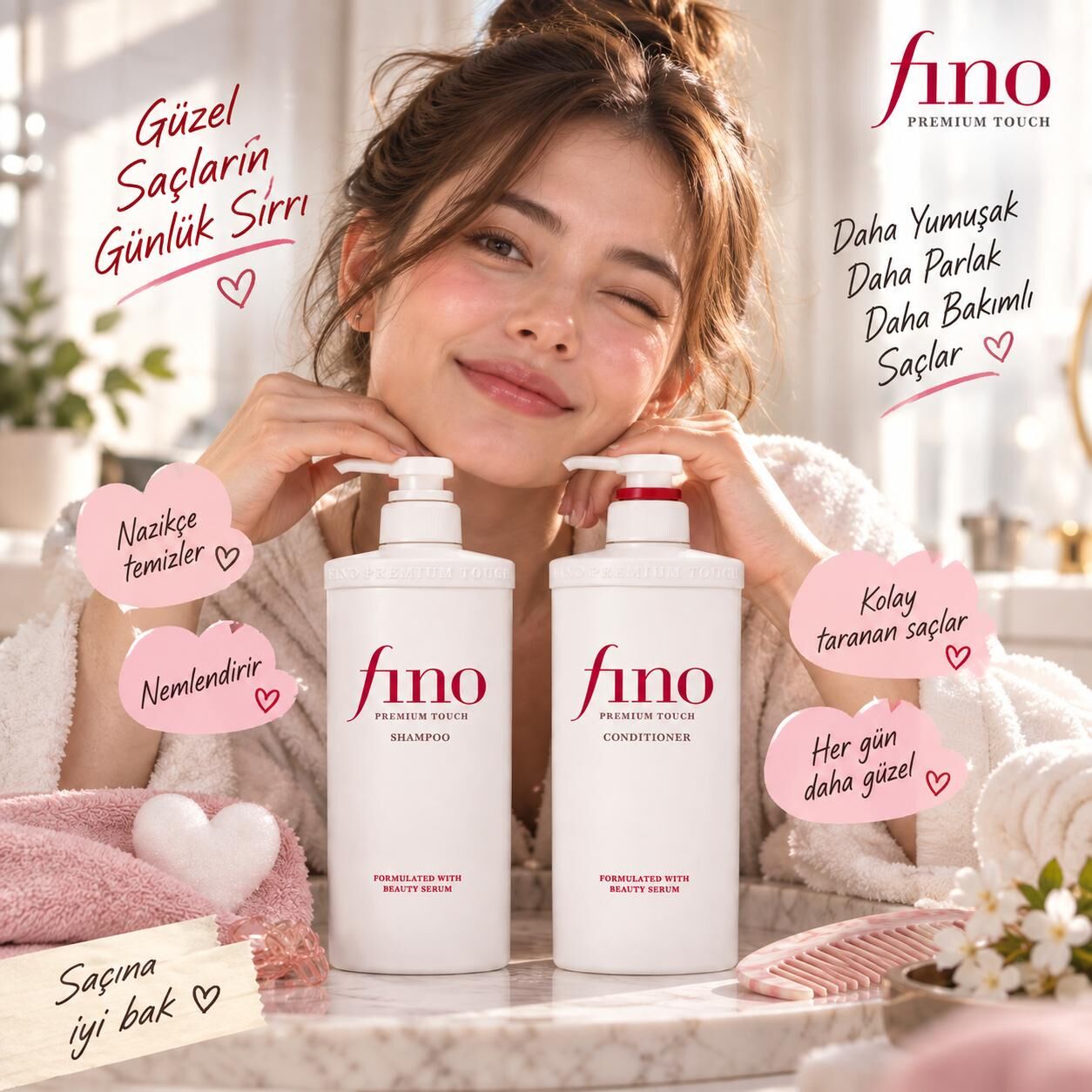 Günlük Saç Bakımının Temeli: Fino Premium Touch Shampoo & Conditioner