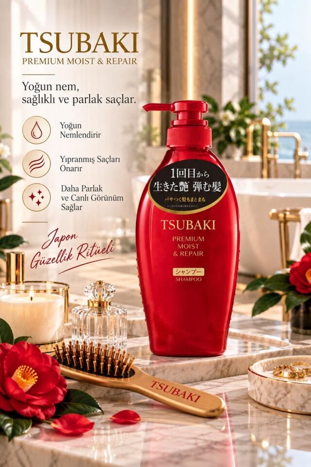 Tsubaki Premium Moist & Repair Yoğun Nemlendirici ve Onarıcı Şampuan 450 ml