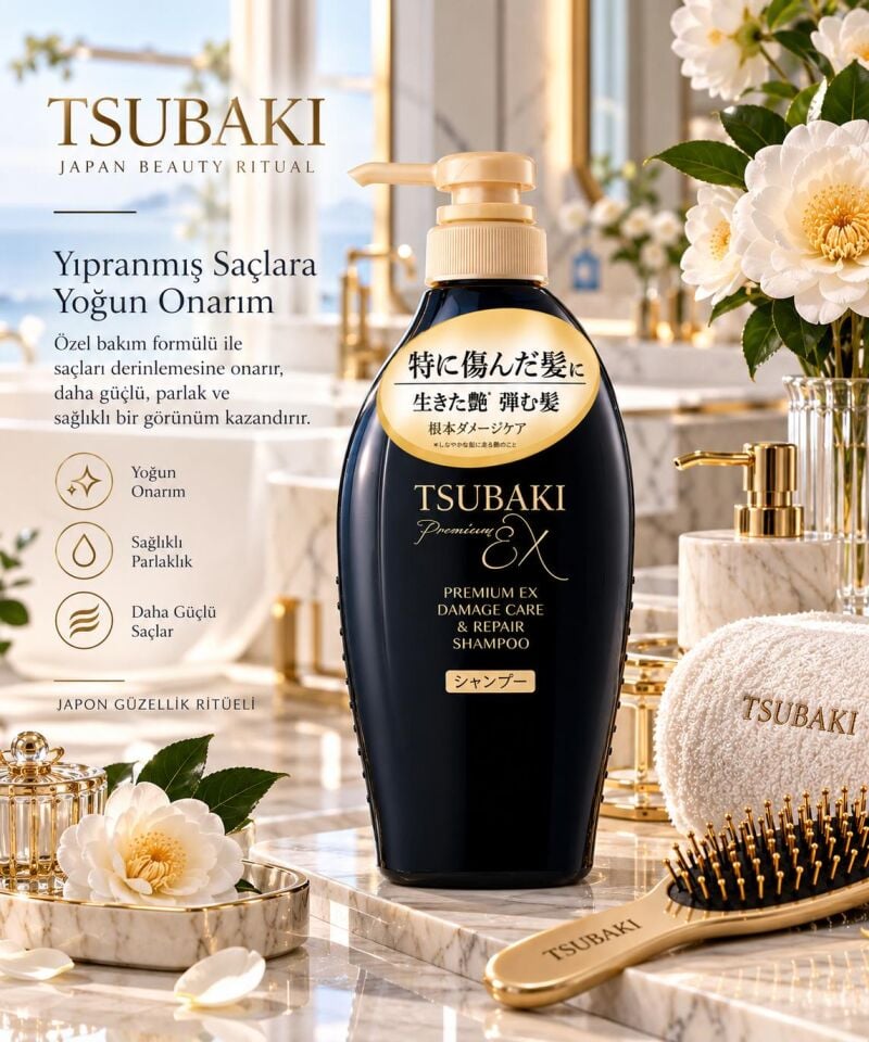 Tsubaki Premium EX Damage Care & Repair Yoğun Besleyici Onarıcı Şampuan 450 ml