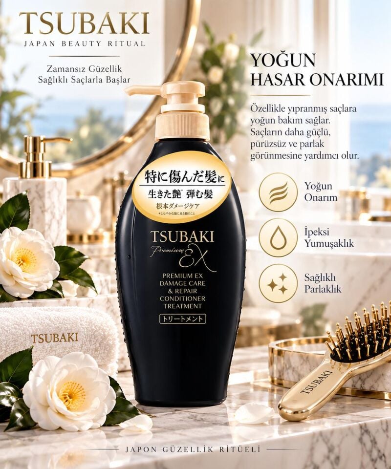 Tsubaki Premium EX Damage Care & Repair Yoğun Besleyici Onarıcı Saç Kremi 450 ml