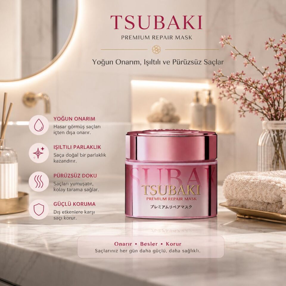 Tsubaki Sakura Premium EX Repair Yoğun Nemlendirici Saç Bakım Maskesi 180 gr