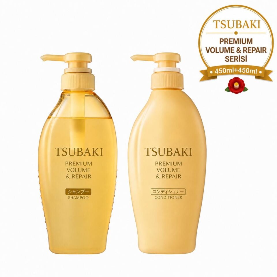 Tsubaki Premium Volume & Repair Şampuan 450 ml + Saç Kremi 450 ml Seti