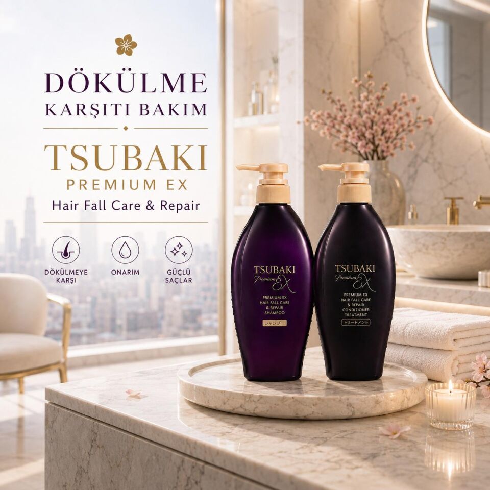 Tsubaki Premium EX Hair Fall Care Şampuan 450 ml + Saç Kremi 450 ml Seti
