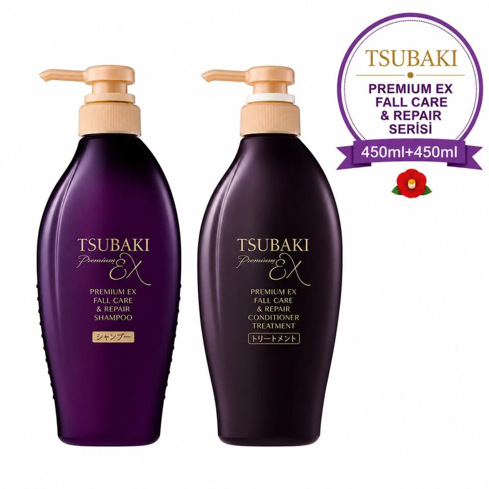 Tsubaki Premium EX Hair Fall Care Şampuan 450 ml + Saç Kremi 450 ml Seti